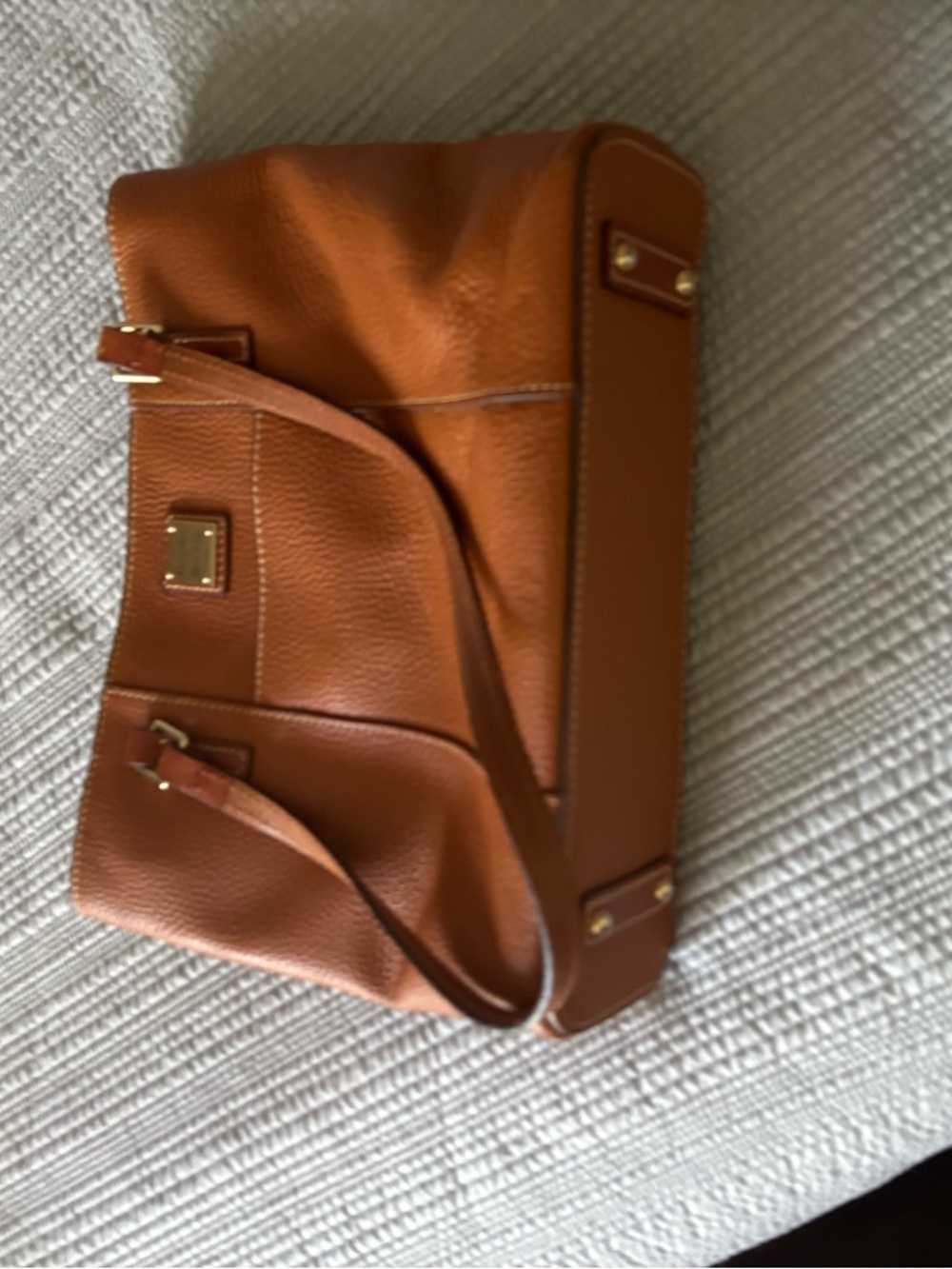 Dooney & Bourke Pebbled Leather Shoulder Bag in Tan